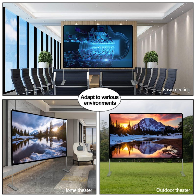 SKERELL Outdoor Projector Screen with Stand 100 Inch: Portable Projection Screen for Outside Theater Home Backyard Movies - Image 5